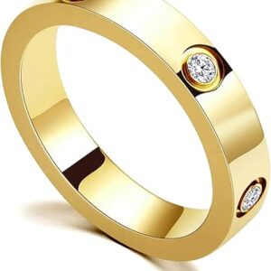 Bague d'amitié PDWZNBA en or 18 carats et argent plaqué rose