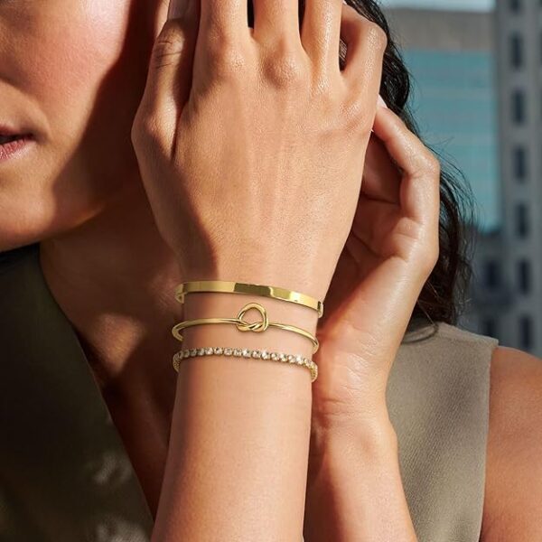 Bracelet manchette en or pour femme – Image 2
