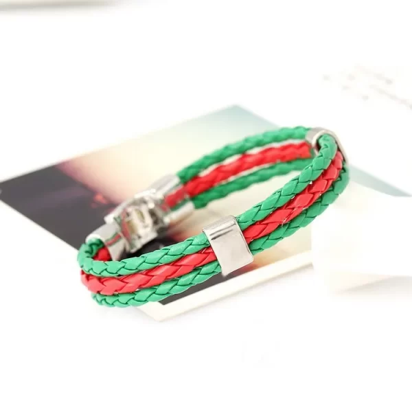 Meilleures ventes 2023! Bracelets d'Équipe de Football en Cuir pour Homme, Femme, Espagne, Russie, France, Brésil, Allemagne – Image 11