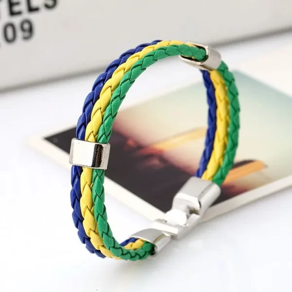 Meilleures ventes 2023! Bracelets d'Équipe de Football en Cuir pour Homme, Femme, Espagne, Russie, France, Brésil, Allemagne – Image 7