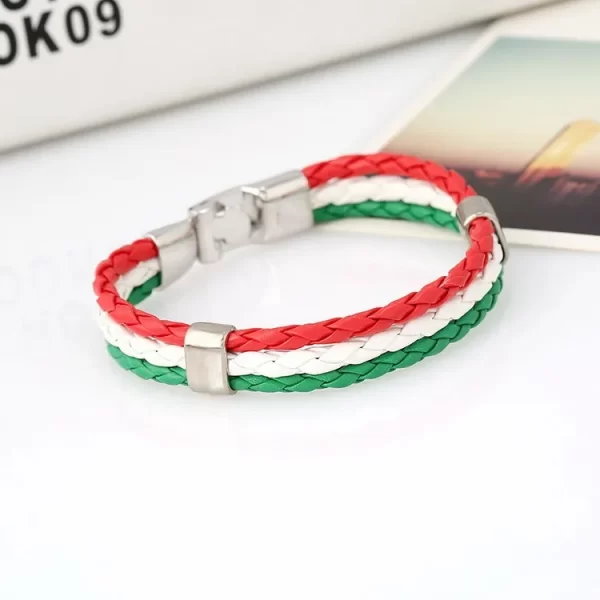 Meilleures ventes 2023! Bracelets d'Équipe de Football en Cuir pour Homme, Femme, Espagne, Russie, France, Brésil, Allemagne – Image 12