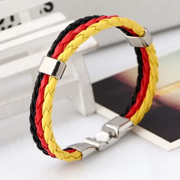 Meilleures ventes 2023! Bracelets d'Équipe de Football en Cuir pour Homme, Femme, Espagne, Russie, France, Brésil, Allemagne – Image 8