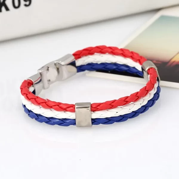 Meilleures ventes 2023! Bracelets d'Équipe de Football en Cuir pour Homme, Femme, Espagne, Russie, France, Brésil, Allemagne – Image 10