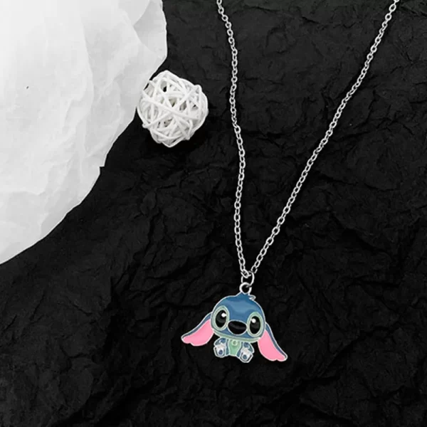 Disney mode dessin animé mignon gros point d'oreille Couple collier personnalisé Hip Hop pendentif chaîne de pull – Image 2
