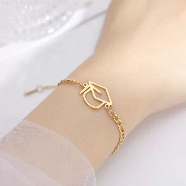 Amaxer casquette de célibataire Bracelets en acier inoxydable Figaro chaîne corde Pulsera pour femmes étudiant remise des diplômes bijoux enfants cadeau – Image 8