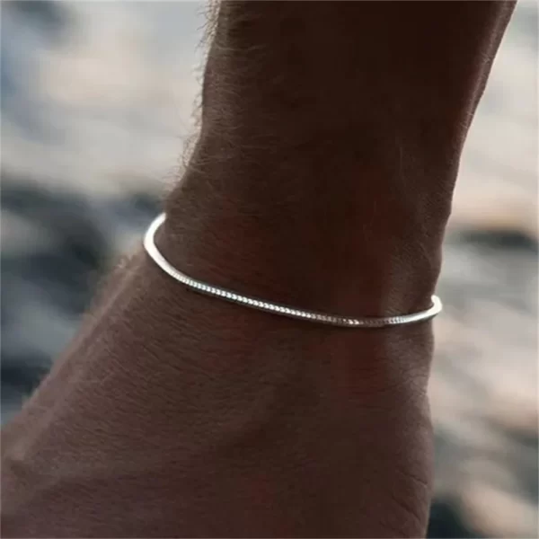 Bracelet Carré Simple en Acier Inoxydable pour Homme et Femme, Bijoux Hip-Hop, Accessoires de ix, Salle Sophia – Image 2
