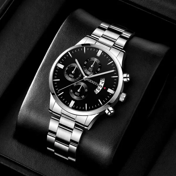 Mode hommes montre de luxe calendrier Quartz montre-Bracelet montres d'affaires homme horloge mâle Bracelet montre-Bracelet – Image 5