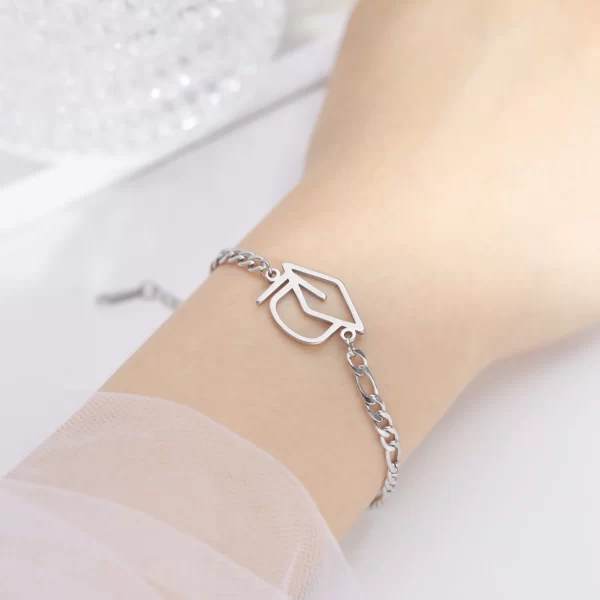 Amaxer casquette de célibataire Bracelets en acier inoxydable Figaro chaîne corde Pulsera pour femmes étudiant remise des diplômes bijoux enfants cadeau – Image 7