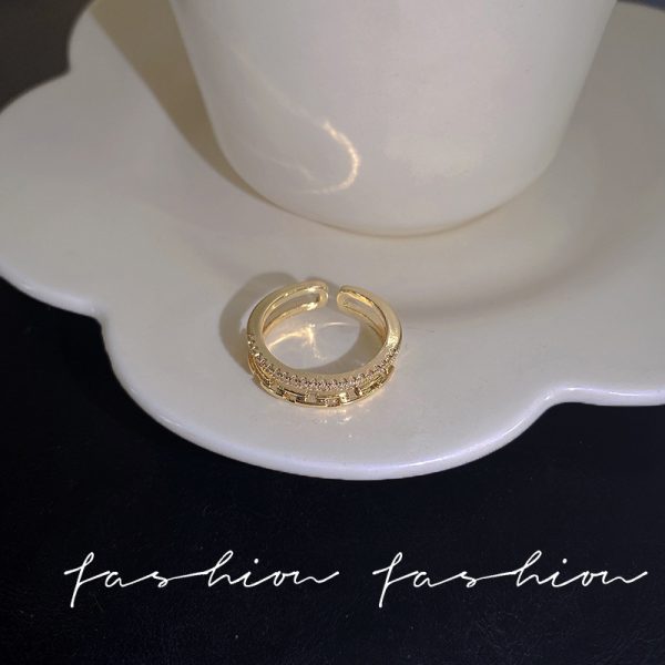 Anneaux de chaîne de ceinture pour femmes et hommes, bague en acier inoxydable plaqué or, tendance de luxe, mode coréenne, bijoux esthétiques, 2024 – Image 25