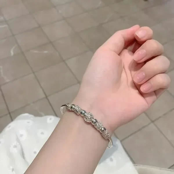 Bracelets de perles porte-bonheur en argent regardé 925 pour femmes, mode coréenne, bracelets de créateurs de luxe, fête, cadeaux de bijoux de mariage, nouveau – Image 2
