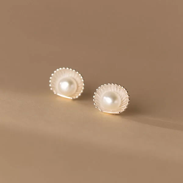 Boucles d'oreilles en argent Sterling 925 pour femmes, bijoux tendance en coquillage de perles, prévention des allergies, accessoires de fête, cadeau