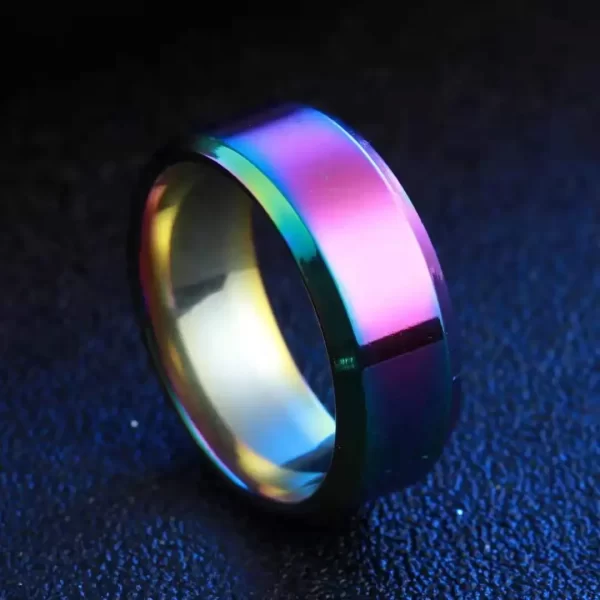 Bague de bijoux à breloques pour hommes et femmes, anneaux noirs en acier inoxydable, bande de fiançailles de mariage, bijoux masculins mats de qualité – Image 7