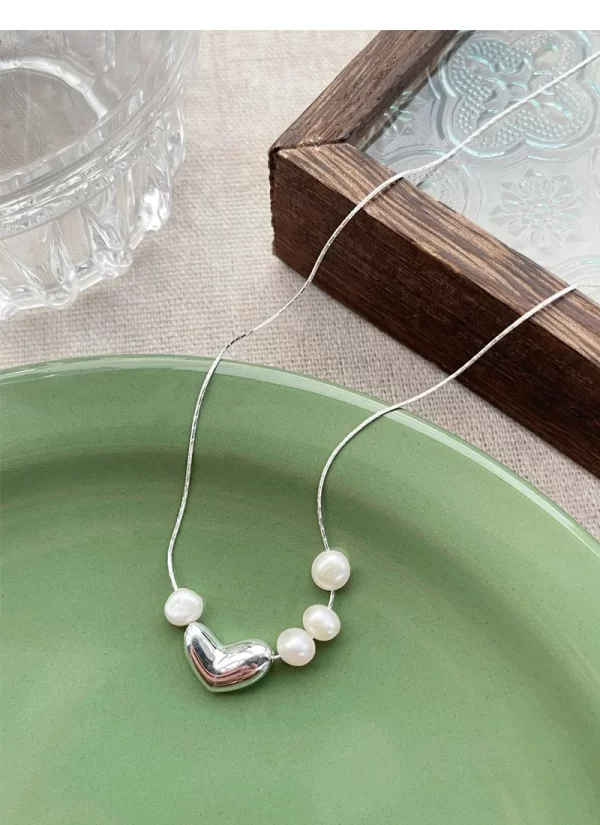 Collier de perles en argent 925 pour femmes, cadeau coréen polyvalent, simplicité irrégulière, bijoux, livraison directe – Image 7