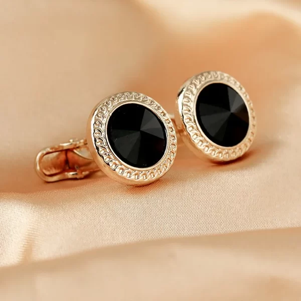Boutons de manchette en Zircon pour hommes, bijoux de luxe de haute qualité, boutons de manchette de chemise ronds classiques en alliage, accessoires de costume de mariage, cadeau d'affaires – Image 4