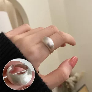 Grand anneau ovale Unique en argent Sterling 925 pour femmes, bijoux de doigt réglable, ouvert, Vintage, cadeau d'anniversaire de fête