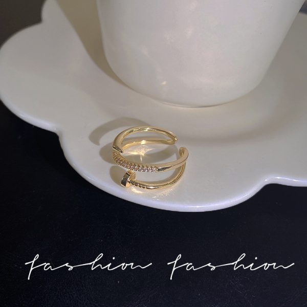 Anneaux de chaîne de ceinture pour femmes et hommes, bague en acier inoxydable plaqué or, tendance de luxe, mode coréenne, bijoux esthétiques, 2024 – Image 20