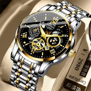 UTHAI montre pour hommes à la mode haut de gamme lumière luxe polyvalent montres à Quartz étanche romain creux mâle horloge montre