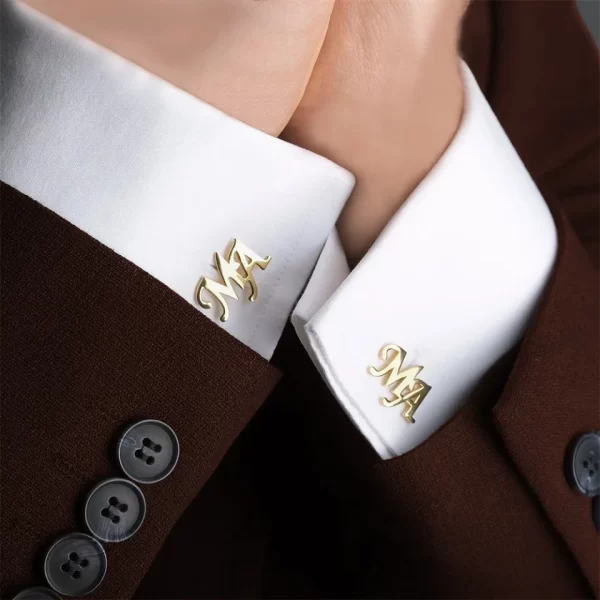 Boutons de manchette personnalisés pour hommes, nom personnalisé, lettre, bijoux en acier inoxydable, bouton de manchette de chemise, cadeaux Gemelos Para Hombre Camisa – Image 5