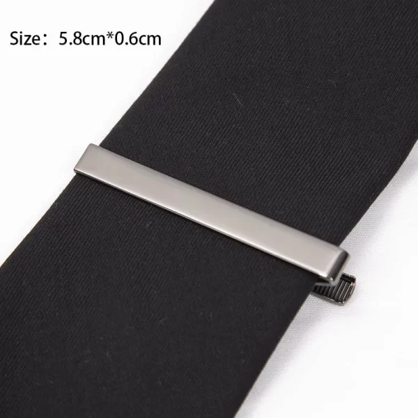 Nouveaux pinces à cravate pour hommes en métal cravate barre robe chemises épingle à cravate pour cérémonie de mariage métal couleur argent pince à cravate homme accessoires – Image 8