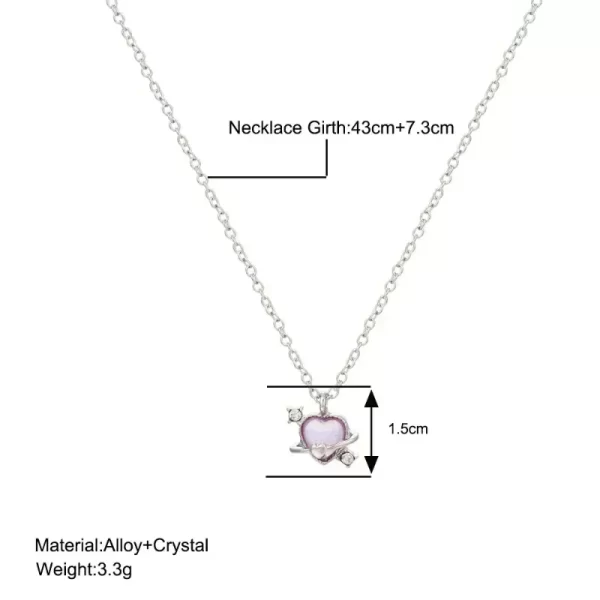 Zcompresses-Collier pendentif coeur et planète en cristal Y2K pour femme, breloque esthétique, clavicule, cadeaux de bijoux JOParty Girl, 24 nouveaux, mode – Image 6