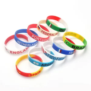 2 pièces sport Silicone Bracelet graver pays drapeau bracelets hommes femmes élastique argentine France brésil accessoires de mode