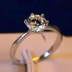 Bague de fiançailles en Zircon Moissanite, anneau ouvert, modèles pour hommes et femmes, paire de bagues classiques à Six griffes pour Couple