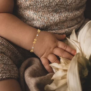 Vnox – Bracelet pour enfants en acier inoxydable, incrustation de zircone cubique avec chaîne d'élément à nœud, bijoux de Style mignon au quotidien