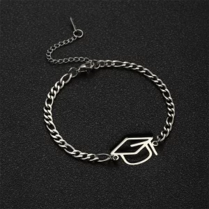 Amaxer casquette de célibataire Bracelets en acier inoxydable Figaro chaîne corde Pulsera pour femmes étudiant remise des diplômes bijoux enfants cadeau