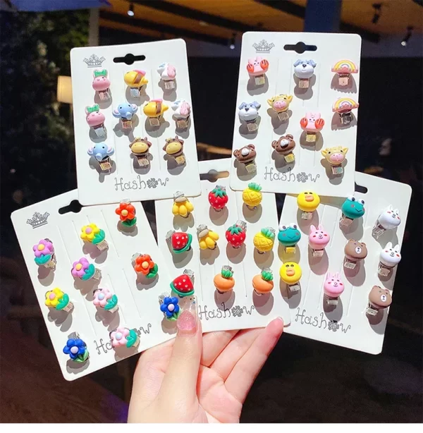 Réinitialisation d'oreille sans trou d'oreille pour filles, boucles d'oreilles fleur mignonnes, princesse pour enfants, cadeaux d'anniversaire pour filles, accessoires pour enfants, nouveau, 10 pièces – Image 3