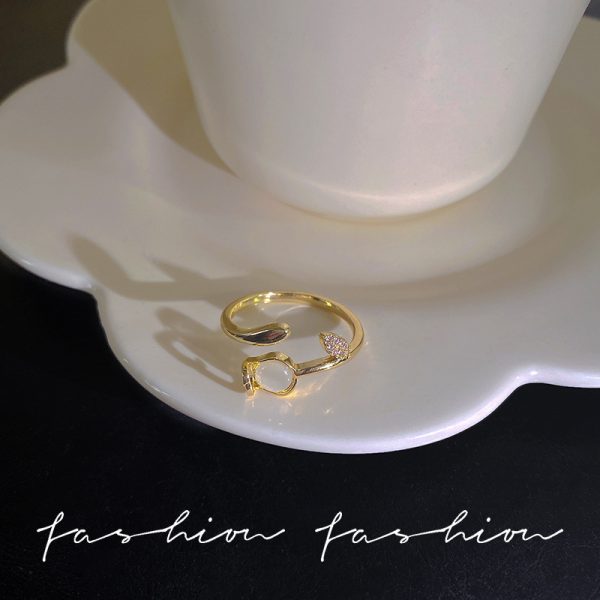 Anneaux de chaîne de ceinture pour femmes et hommes, bague en acier inoxydable plaqué or, tendance de luxe, mode coréenne, bijoux esthétiques, 2024 – Image 7