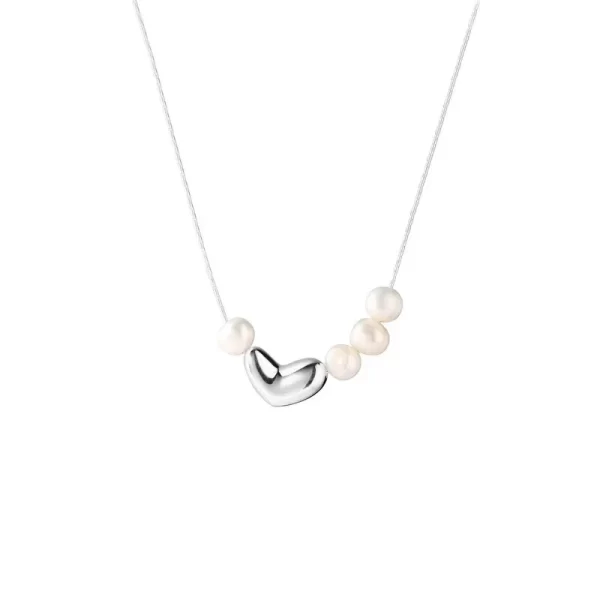 Collier de perles en argent 925 pour femmes, cadeau coréen polyvalent, simplicité irrégulière, bijoux, livraison directe – Image 5