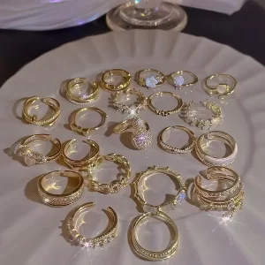 Anneaux de chaîne de ceinture pour femmes et hommes, bague en acier inoxydable plaqué or, tendance de luxe, mode coréenne, bijoux esthétiques, 2024