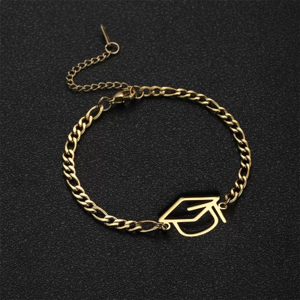 Amaxer casquette de célibataire Bracelets en acier inoxydable Figaro chaîne corde Pulsera pour femmes étudiant remise des diplômes bijoux enfants cadeau – Image 2