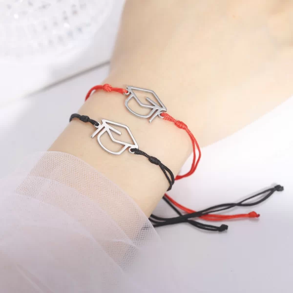 Amaxer casquette de célibataire Bracelets en acier inoxydable Figaro chaîne corde Pulsera pour femmes étudiant remise des diplômes bijoux enfants cadeau – Image 5