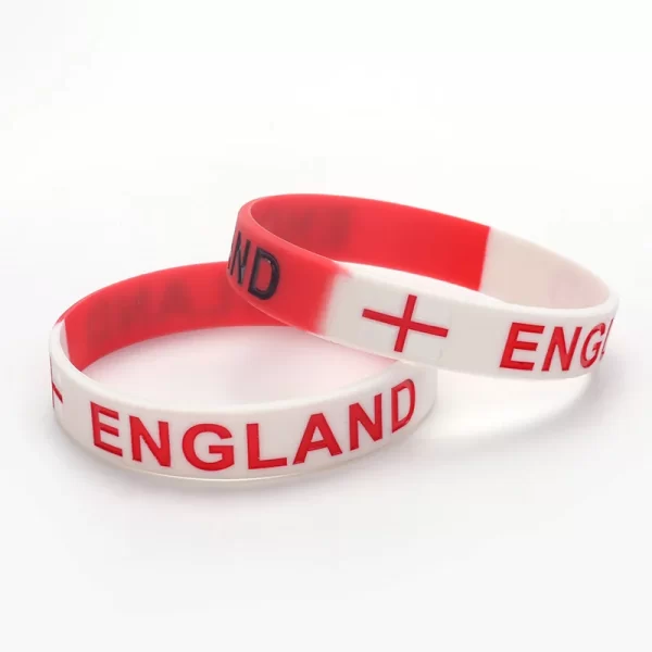 2 pièces sport Silicone Bracelet graver pays drapeau bracelets hommes femmes élastique argentine France brésil accessoires de mode – Image 3