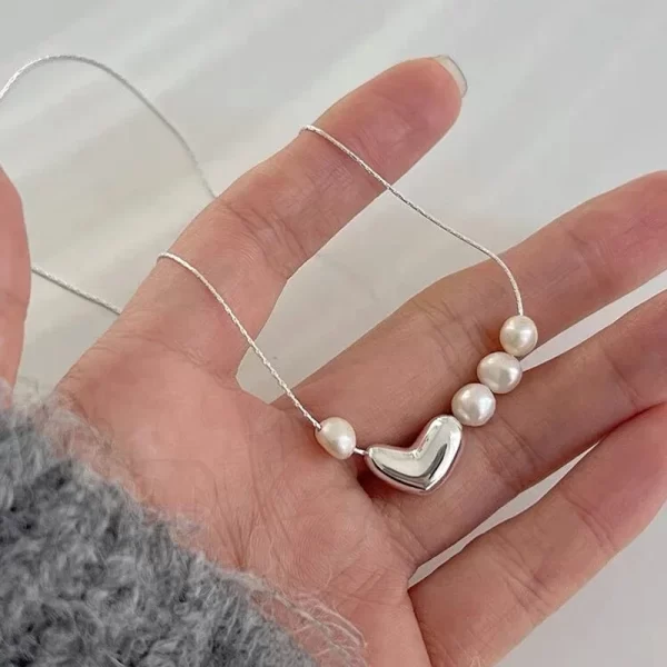 Collier de perles en argent 925 pour femmes, cadeau coréen polyvalent, simplicité irrégulière, bijoux, livraison directe – Image 6