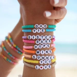 CCGOOD personnaliser lettre Bracelets brésiliens Bracelet d'amitié Boho été plage personnalisé Heishi perles Pulseras bijoux