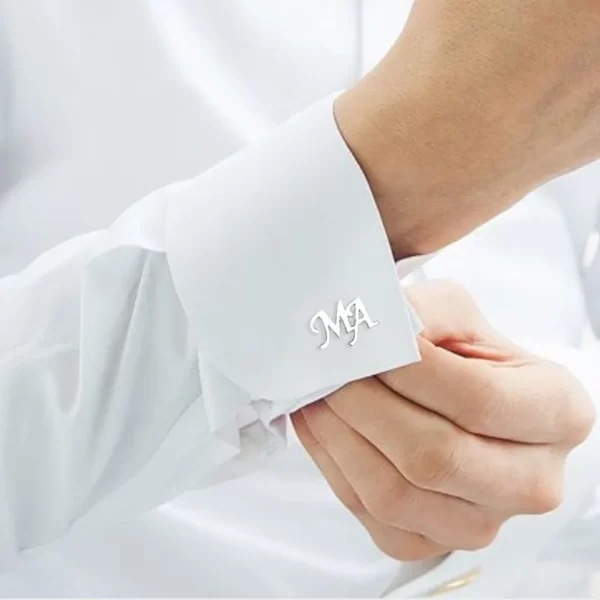 Boutons de manchette personnalisés pour hommes, nom personnalisé, lettre, bijoux en acier inoxydable, bouton de manchette de chemise, cadeaux Gemelos Para Hombre Camisa – Image 7