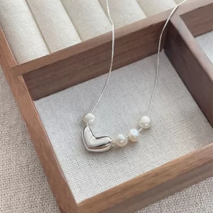 Collier de perles en argent 925 pour femmes, cadeau coréen polyvalent, simplicité irrégulière, bijoux, livraison directe