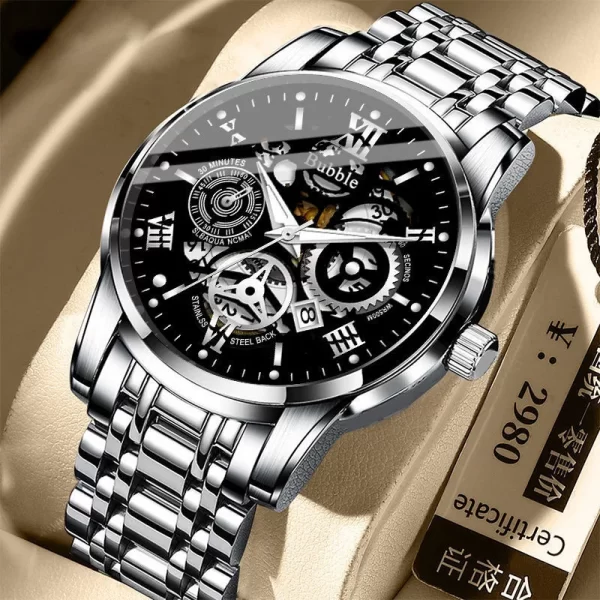 UTHAI montre pour hommes à la mode haut de gamme lumière luxe polyvalent montres à Quartz étanche romain creux mâle horloge montre – Image 3