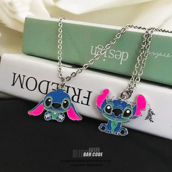 Disney mode dessin animé mignon gros point d'oreille Couple collier personnalisé Hip Hop pendentif chaîne de pull – Image 5