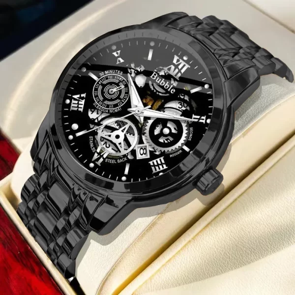 UTHAI montre pour hommes à la mode haut de gamme lumière luxe polyvalent montres à Quartz étanche romain creux mâle horloge montre – Image 4