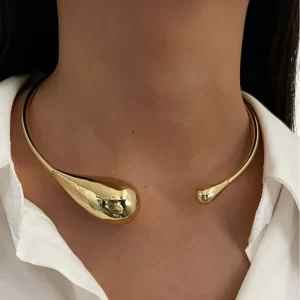 Collier ras du cou ouvert en acier inoxydable 316L plaqué or, épais et irrégulier, pour femmes et filles, Punk Goth, nouvelle collection
