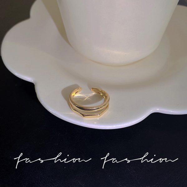 Anneaux de chaîne de ceinture pour femmes et hommes, bague en acier inoxydable plaqué or, tendance de luxe, mode coréenne, bijoux esthétiques, 2024 – Image 12