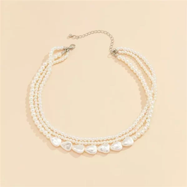Collier de perles multicouche élégant pour femme, collier de déclaration de mariage, bijoux personnalisés, mode vintage, fête – Image 3
