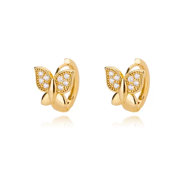 Boucles d'oreilles papillon pour femmes et filles, couleur or moderne, en acier inoxydable, tendance, bijoux esthétiques de mariage, nouvelle collection 2024 – Image 5
