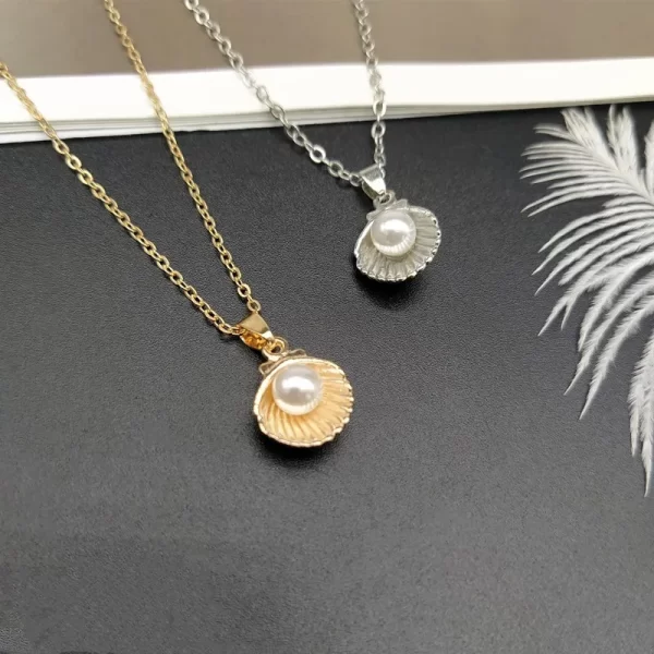 Collier avec pendentif en Imitation de perles pour femmes