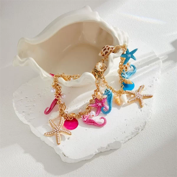 Collier Coquillage Tortue de Mer Plage en plaque or – Image 7