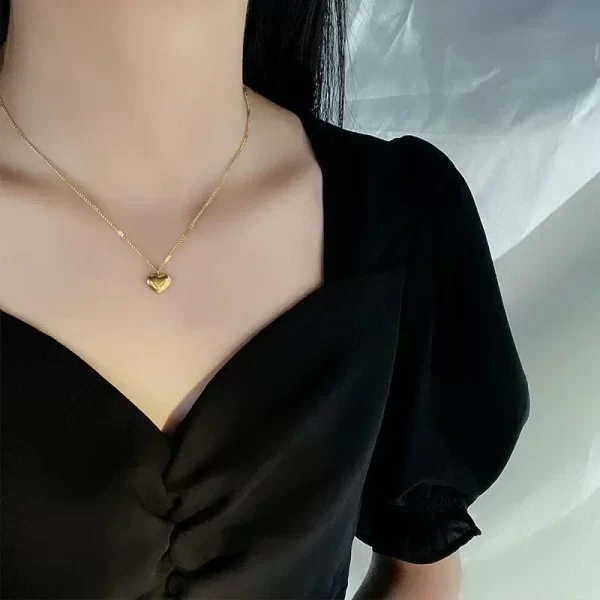 Chaîne de Cavicule pour Couple transfrontalier, géométrique en forme de cœur, léger, tempérament de luxe, Simple, doux, pendentif d'amour, collier, bijoux, nouvelle collection