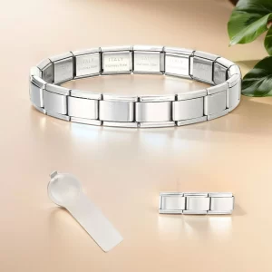 Bracelets à breloques italiens, chaîne de base, en acier inoxydable, Modules assemblés polyvalents, cadeau idéal, universel, 9mm, livraison directe